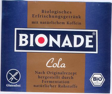 Bieretiketten Sammlung Bionade Cola